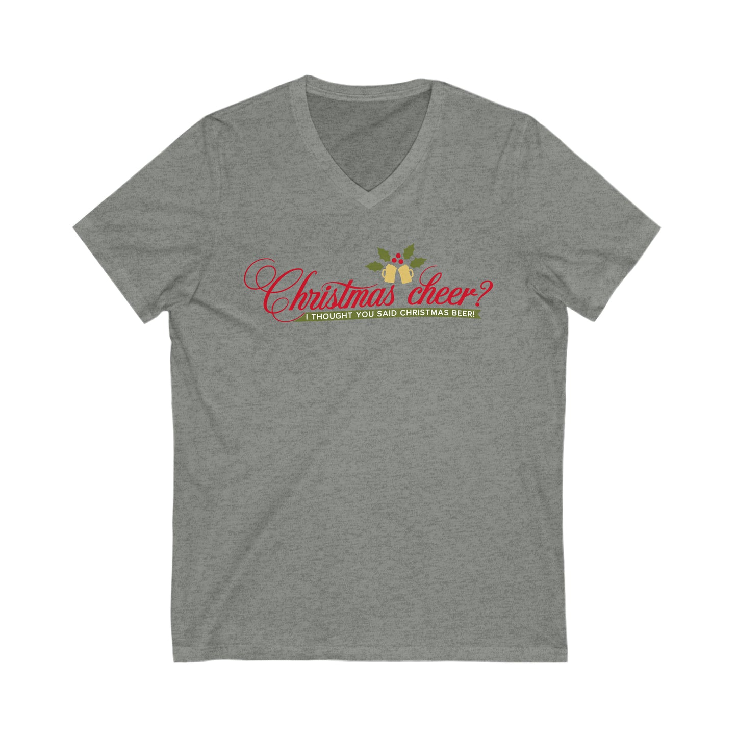 Christmas Cheer Beer Unisex Jersey Short Sleeve V-Neck Tee